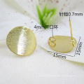 Y0107 Metal Copper Findings Gold Round Circle Ear Stud Earring Accessories